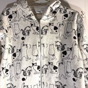 LA Soul Cat Print Hoodie, Black and White, unisex, XL, like new. Fun!